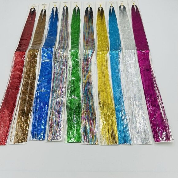 Hair Tinsel Extension 10 Colors 47 Inch Fairy Holographic Sparkle NEW - Picture 1 of 5